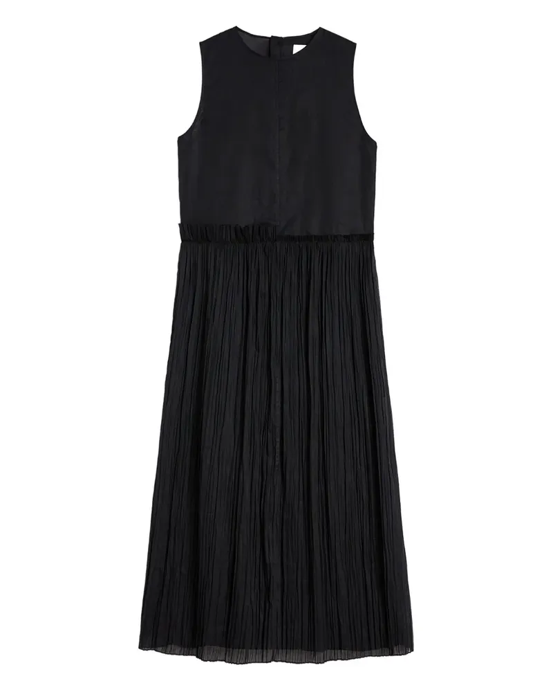 Jil Sander Kleid mit Falten - Schwarz Schwarz
