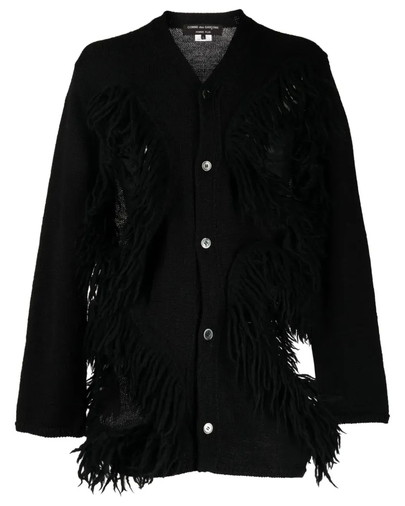 Comme des Garçons Cardigan mit Fransen - Schwarz Schwarz