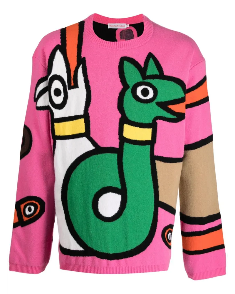 Walter van Beirendonck Viper Pullover mit Intarsienmuster Mehrfarbig