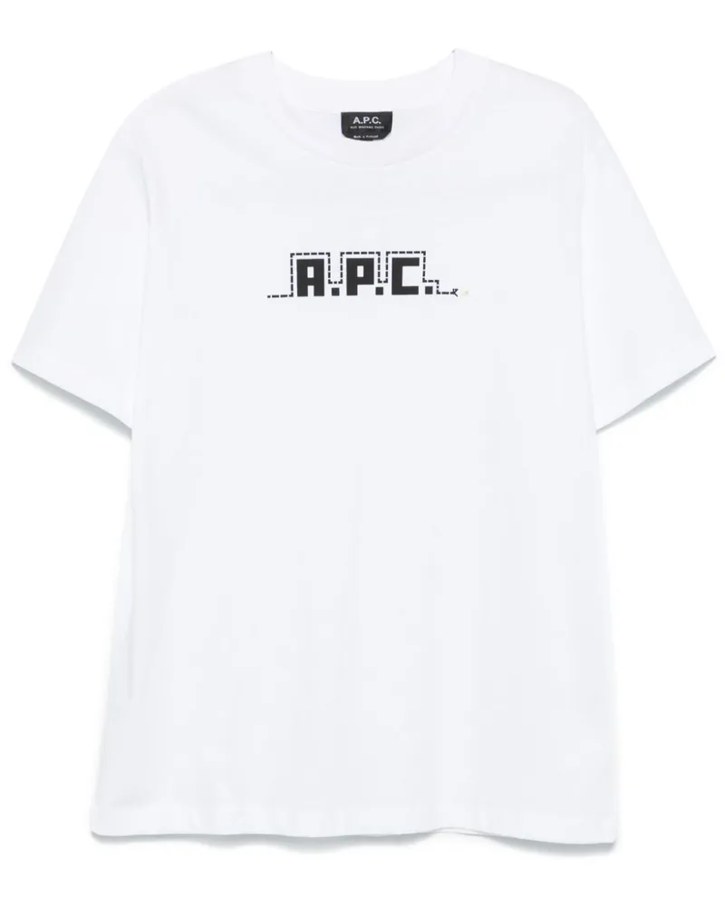 A.P.C. T-Shirt mit Schlangen-Print - Weiß Weiß