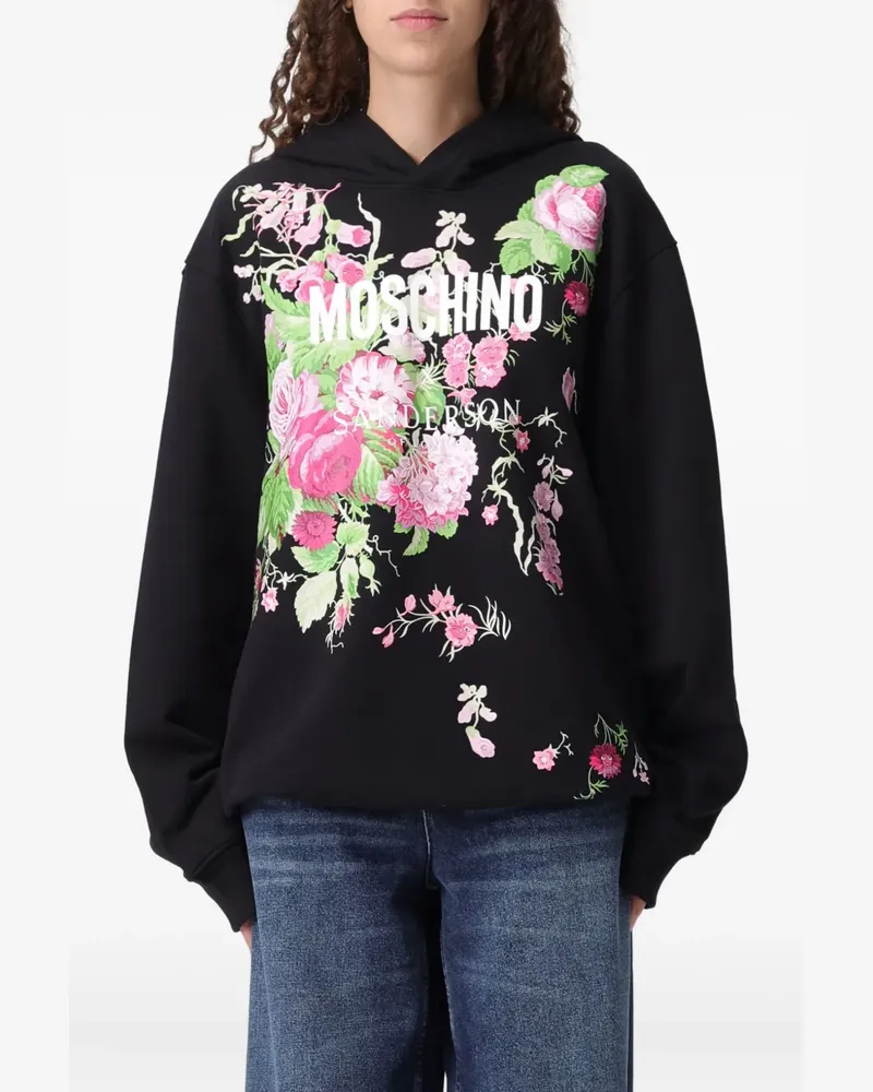 Moschino Hoodie mit Blumen-Print - Schwarz Schwarz