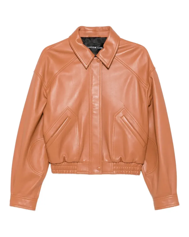 Jacob Lee Cropped-Jacke aus Leder - Braun Braun