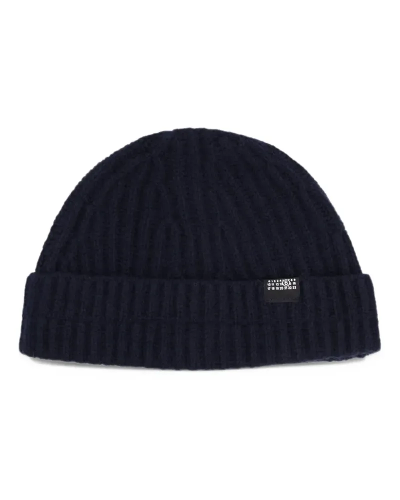 Maison Margiela ribbed-knit beanie hat - Blau Blau
