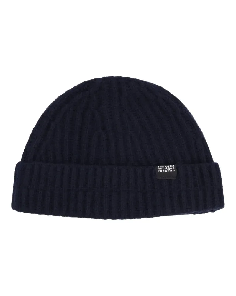 Maison Margiela Gerippte Beanie - Blau Blau