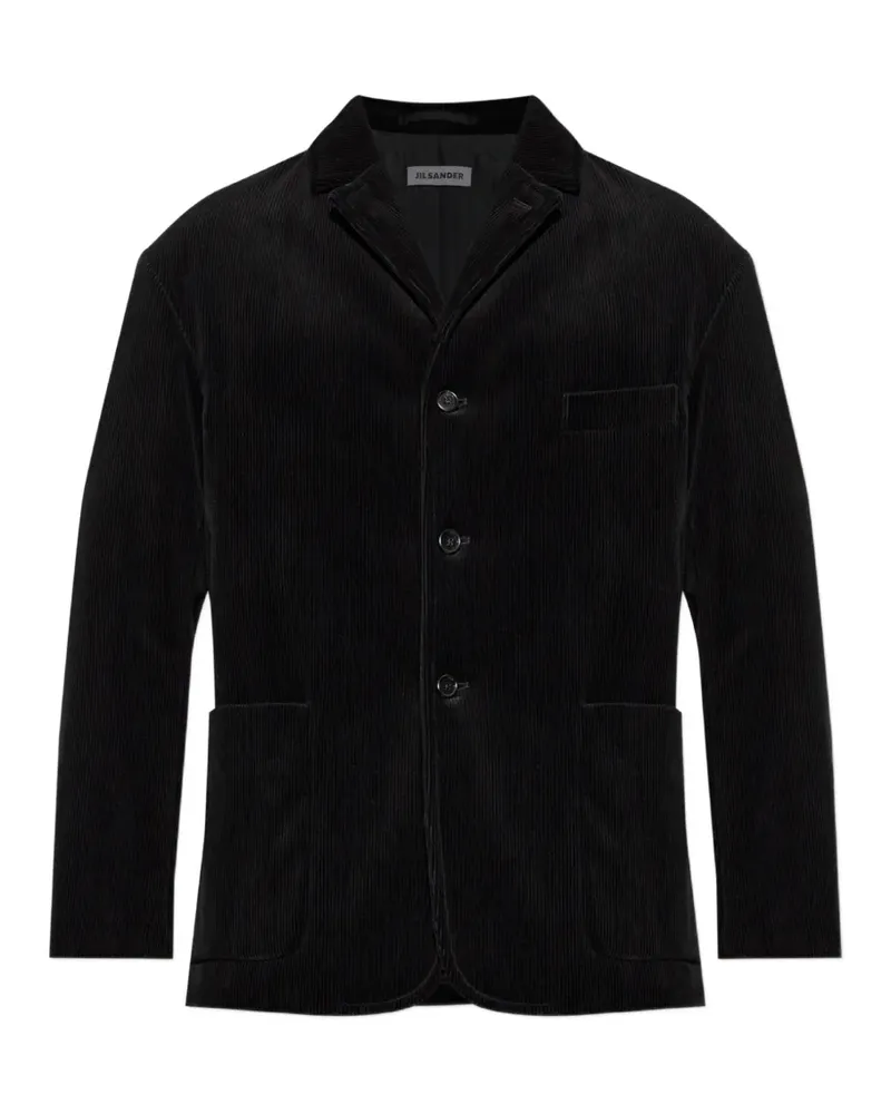 Jil Sander corduroy button-up blazer - Schwarz Schwarz