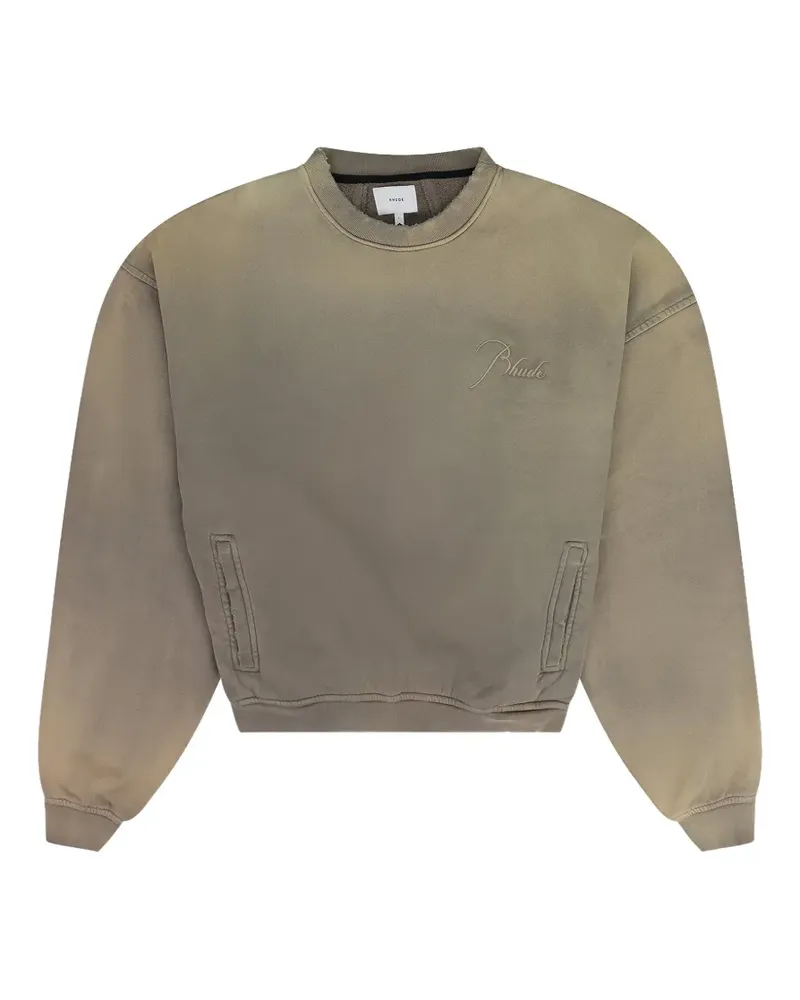 RHUDE Script Logo Sunfaded sweatshirt - Grün Grün