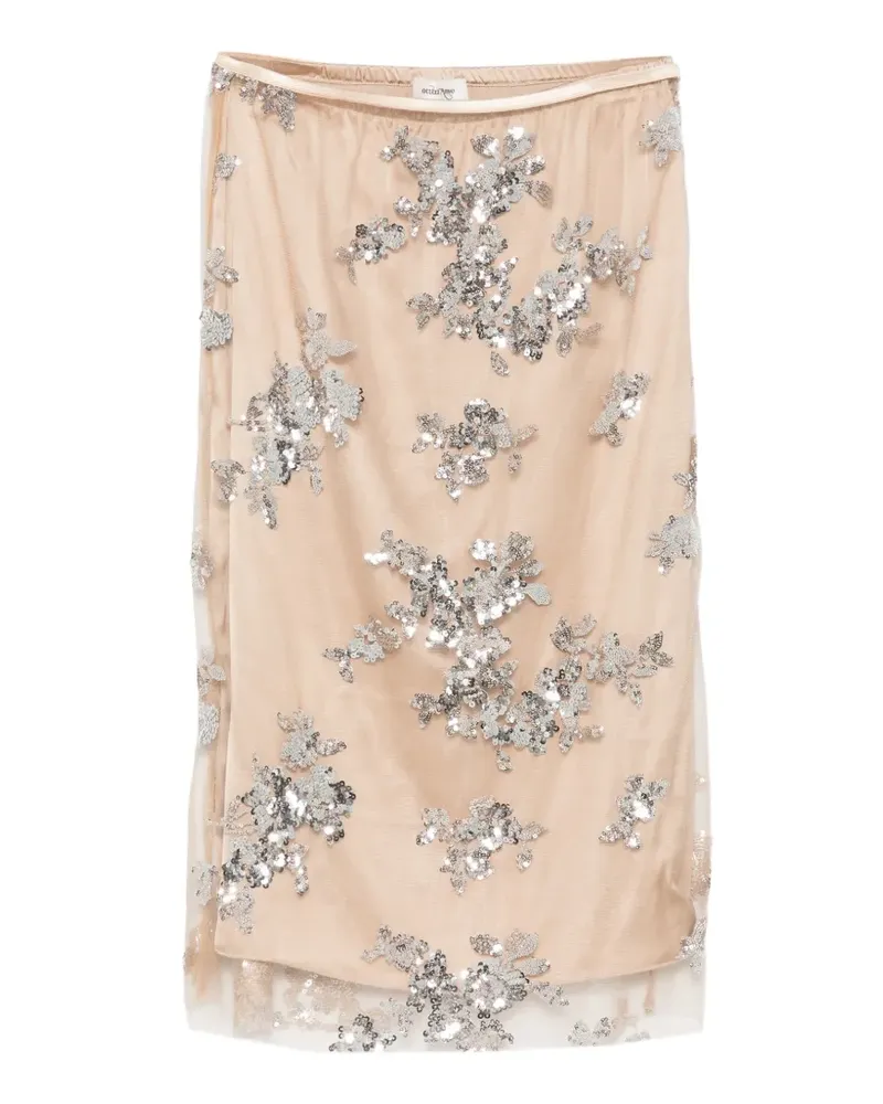 ottod’Ame sequin-embellished midi skirt - Nude Nude