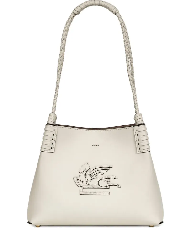 Etro libra braided handle leather small tote bag - Nude Nude