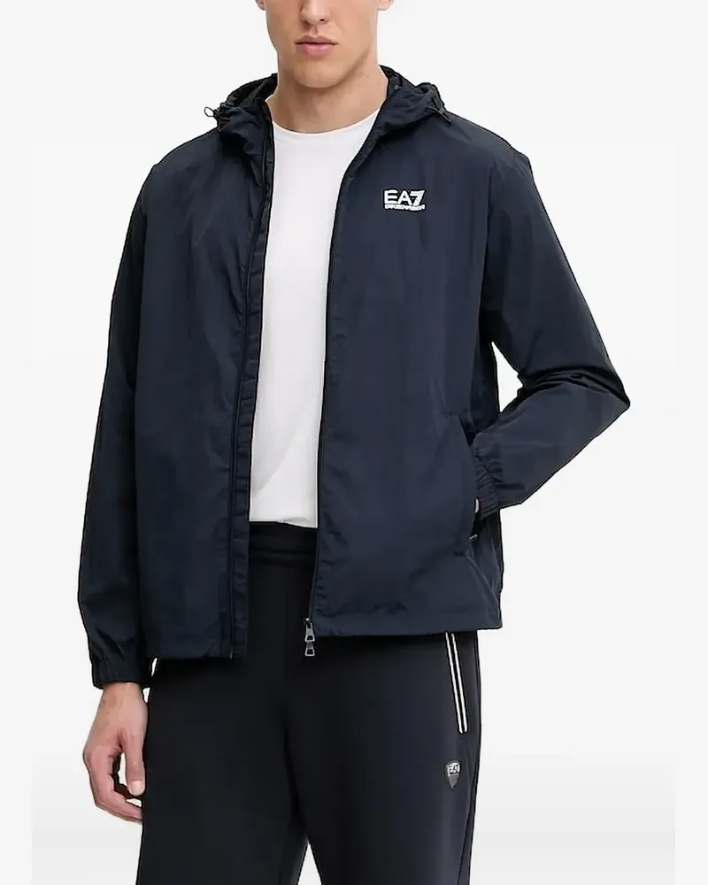 EA7 Kapuzenjacke mit Logo - Blau Blau