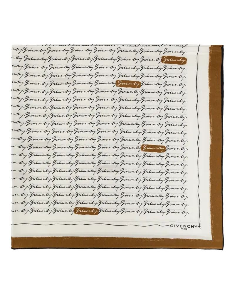 Givenchy logo-print silk scarf - Weiß Weiß