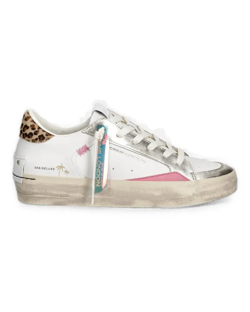 Crime leopard-print metallic sneakers - Weiß Weiß