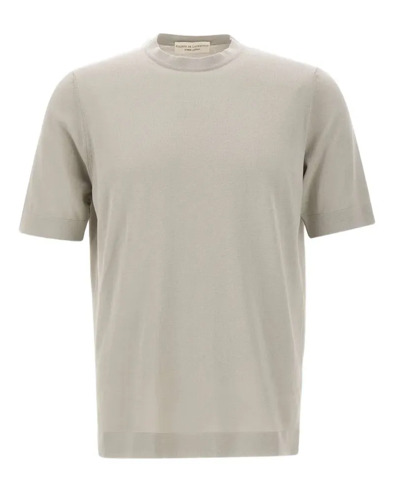 Filippo de Laurentiis T-Shirt mit geripptem Besatz - Nude Nude