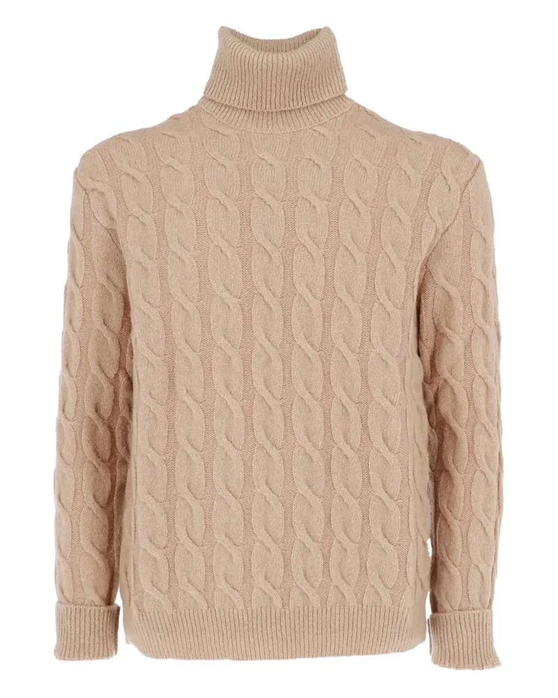 Jacob Cohën Rollkragenpullover mit Zopfmuster - Nude Nude