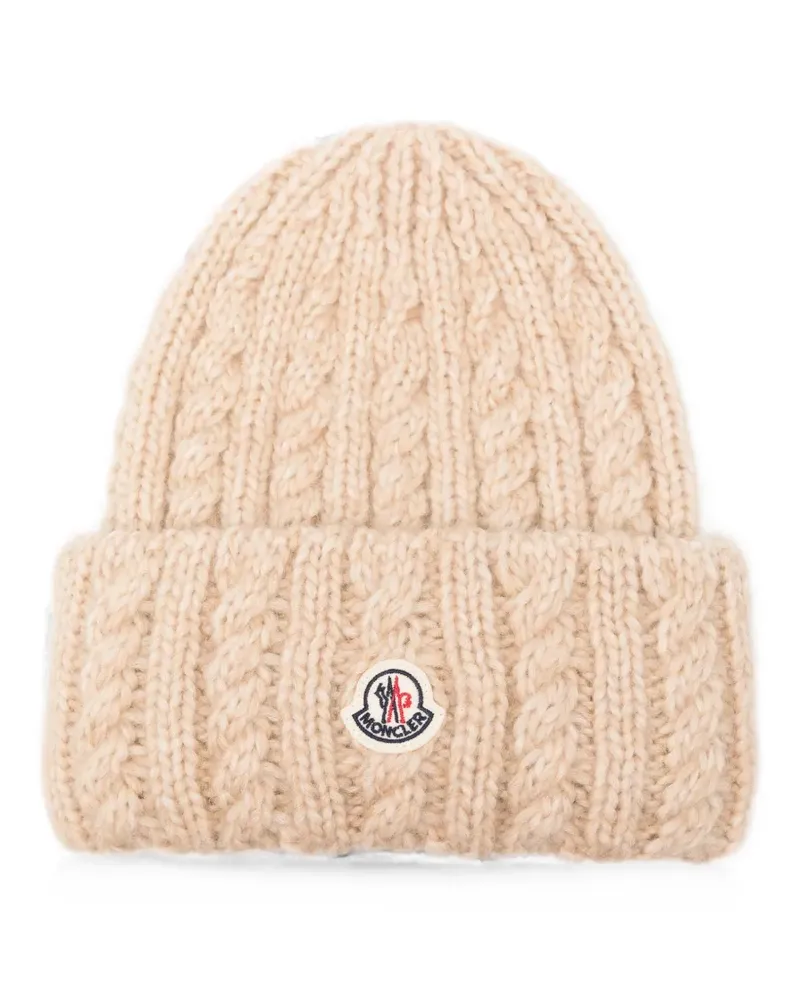 Moncler Beanie mit Zopfmuster - Nude Nude