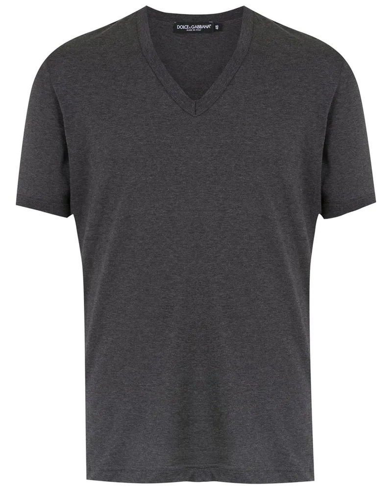 Dolce & Gabbana T-Shirt mit V-Ausschnitt - Grau Grau