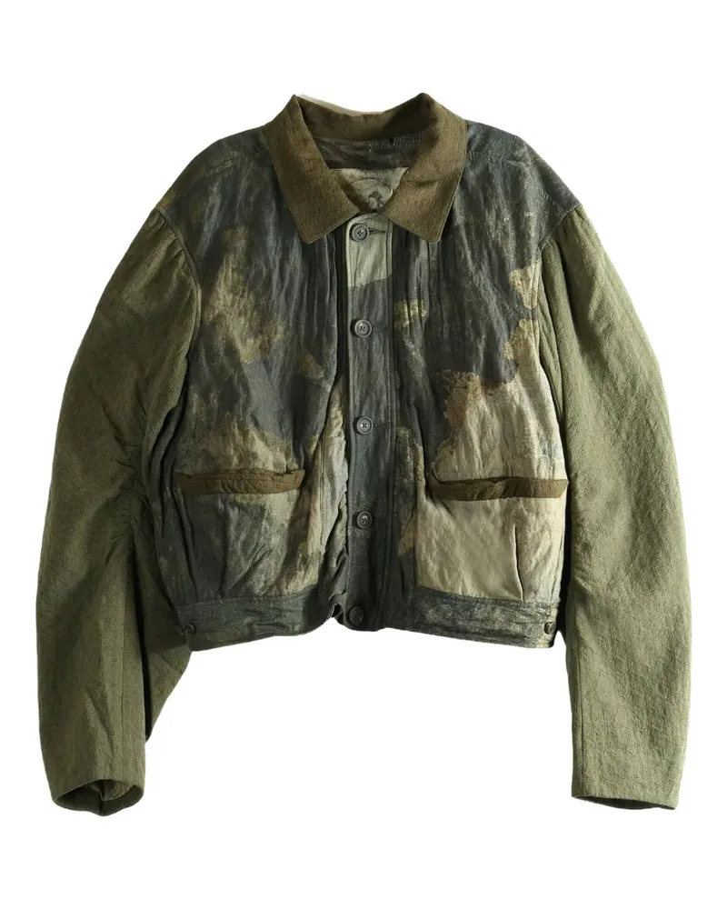 Ziggy Chen buttoned patch-pocket jacket - Grün Grün