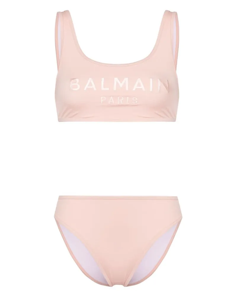 Balmain Bikini mit Logo-Stickerei - Rosa Rosa