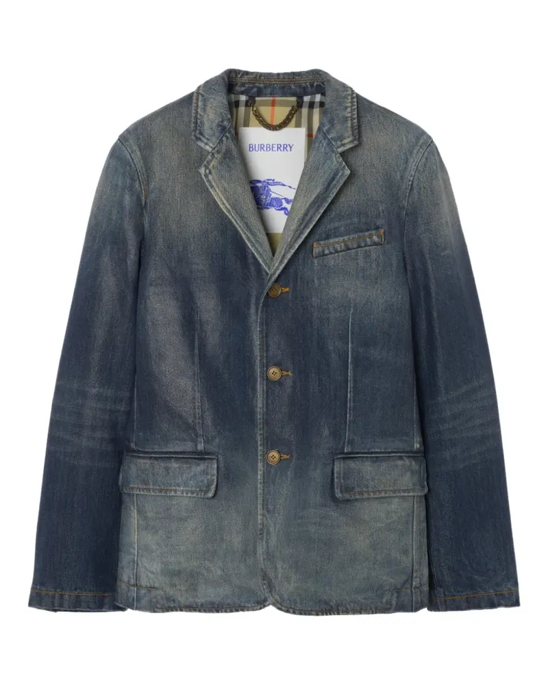 Burberry coated-denim tailored Jacket - Blau Blau