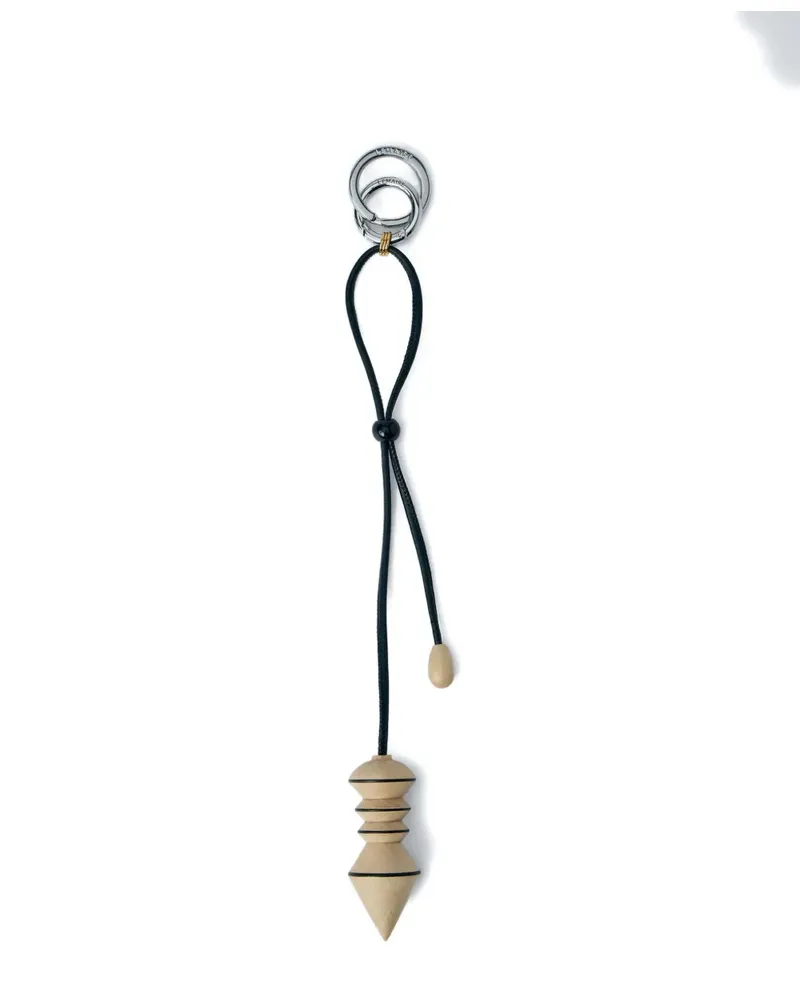 Christophe Lemaire geometric-pendant cord keychain - Schwarz Schwarz