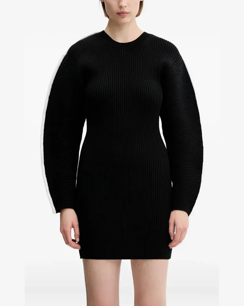 SPORTMAX Geripptes Kleid mit Einsätzen - Schwarz Schwarz