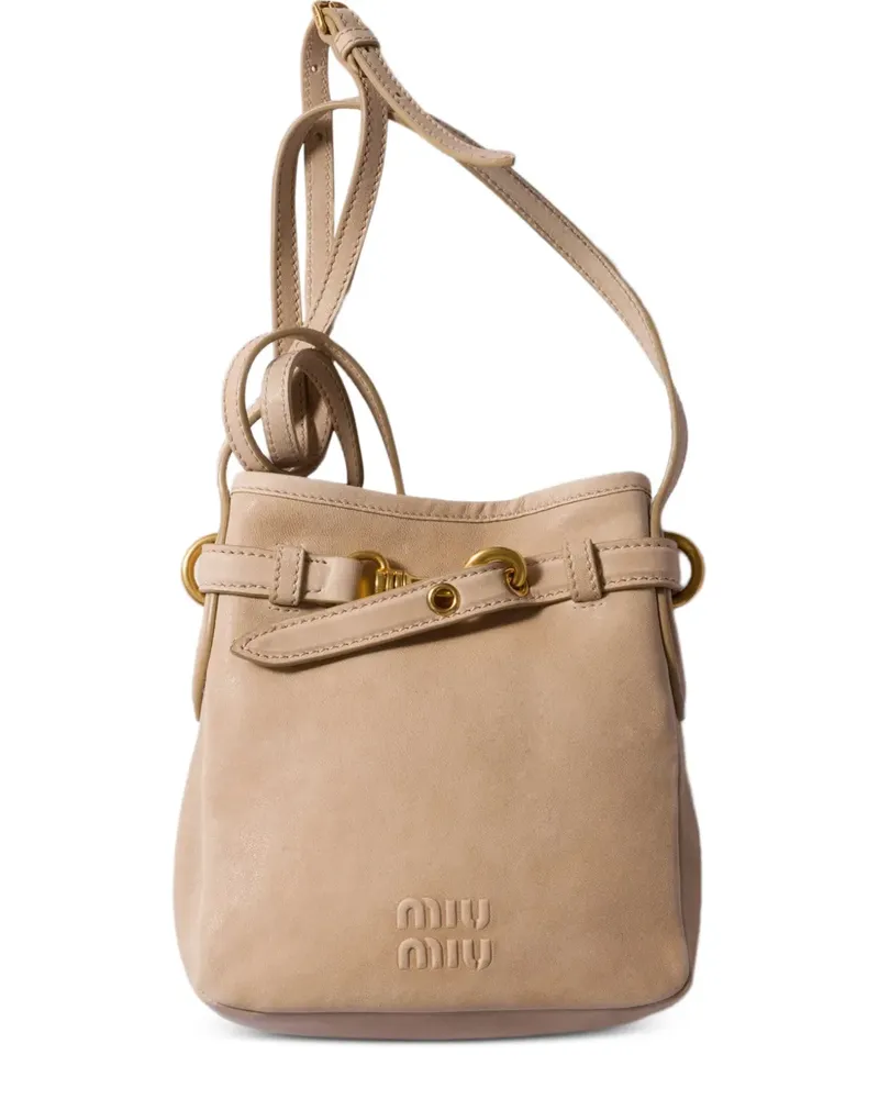 Miu Miu Schultertasche aus Leder - Nude Nude