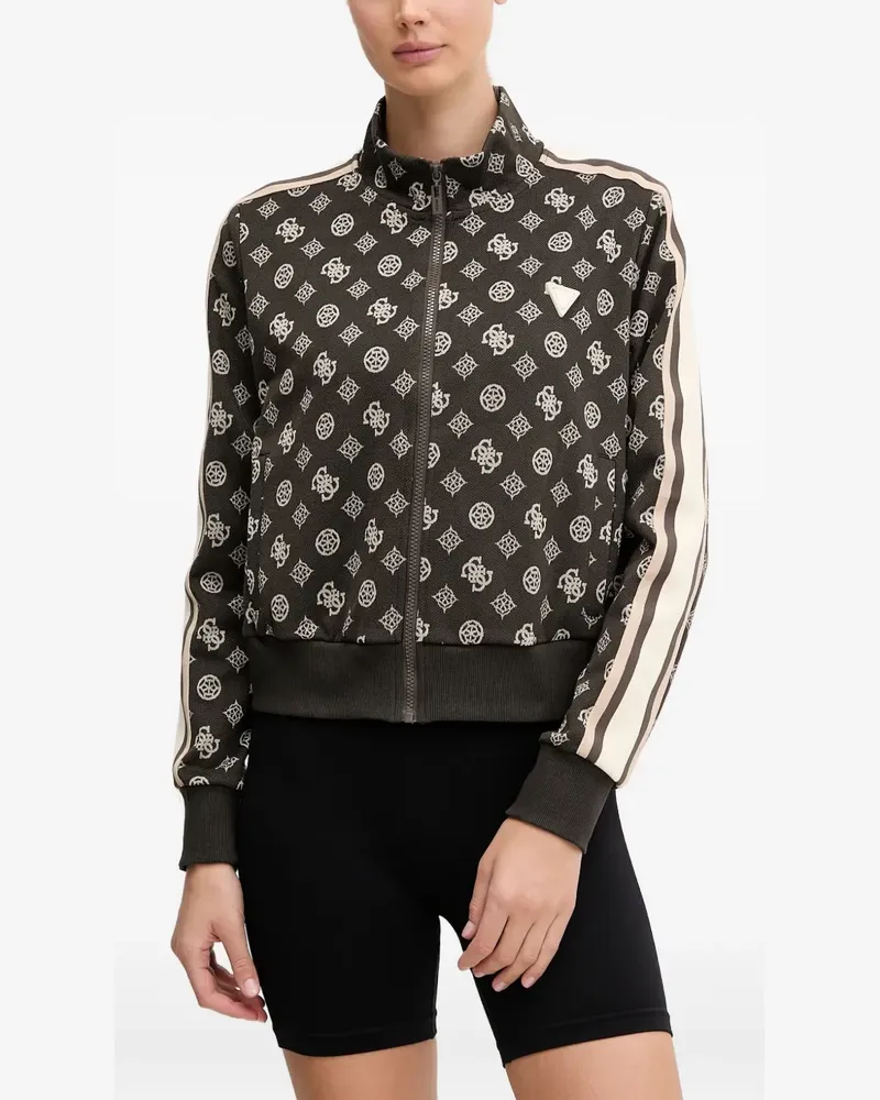 Guess Sweatshirt mit durchgehendem Logo - Braun Braun