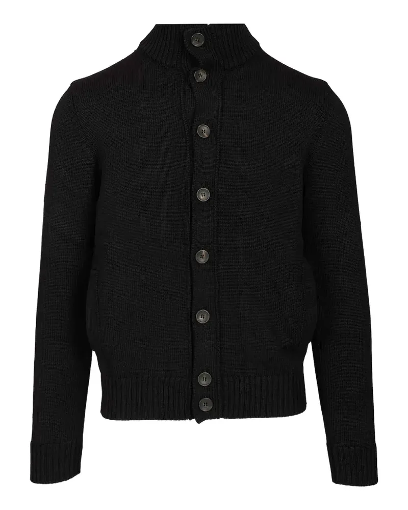 Al Duca D’Aosta 1902 button-fastening ribbed-trim sweater - Schwarz Schwarz