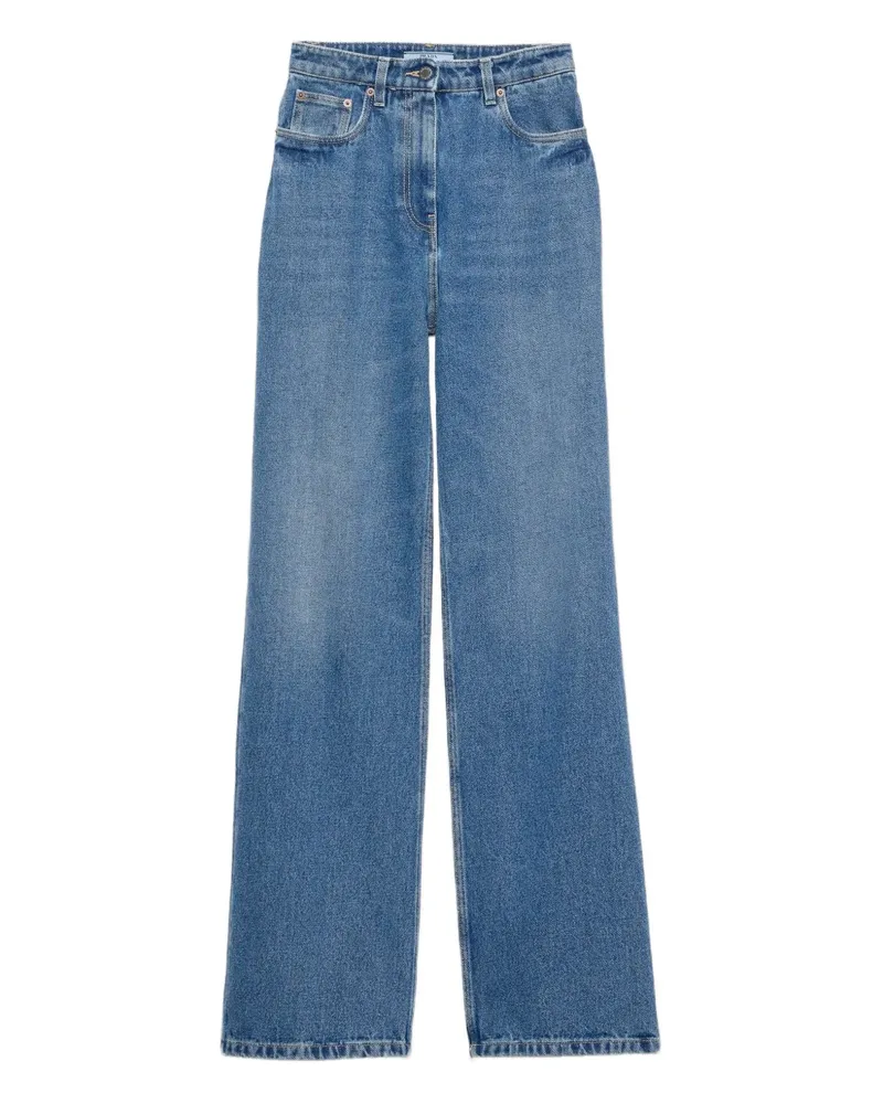 Prada Five-Pocket-Jeans mit Logo-Schild - Blau Blau