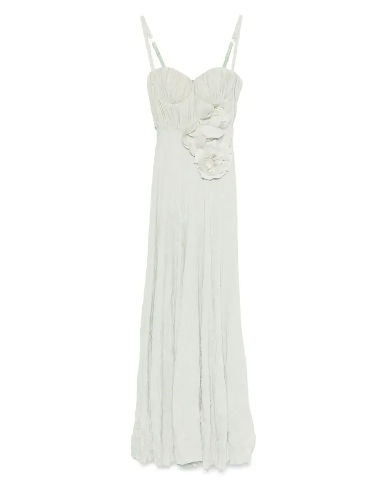 Elisabetta Franchi Abendkleid mit Blumenstickerei - Grün Grün