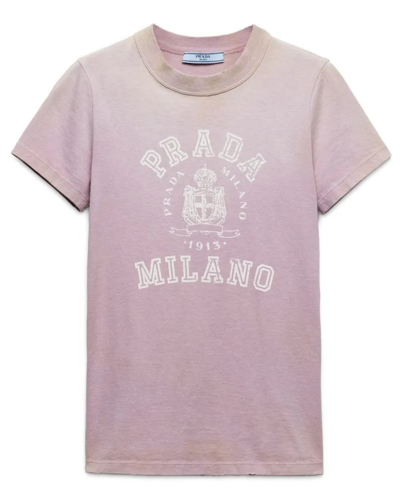 Prada T-Shirt mit Logo-Print - Violett Violett