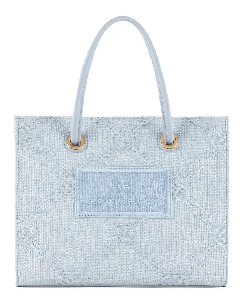 Elisabetta Franchi Mini Tote Bag mit Jacquard-Logo - Blau Blau