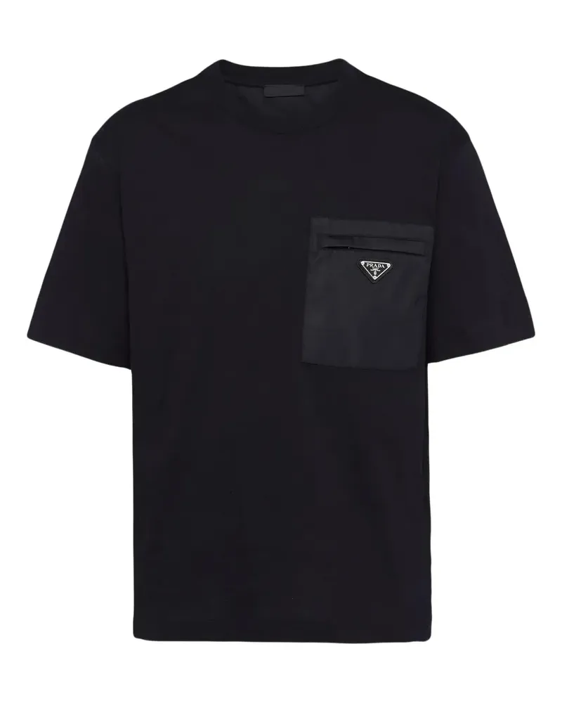 Prada T-Shirt mit Tasche - Schwarz Schwarz