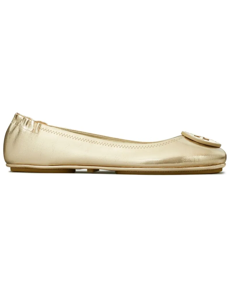 Tory Burch Minnie Travel Ballerinas - Gold Gold