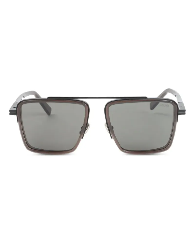 Ermenegildo Zegna double-bridge square-frame sunglasses - Braun Braun