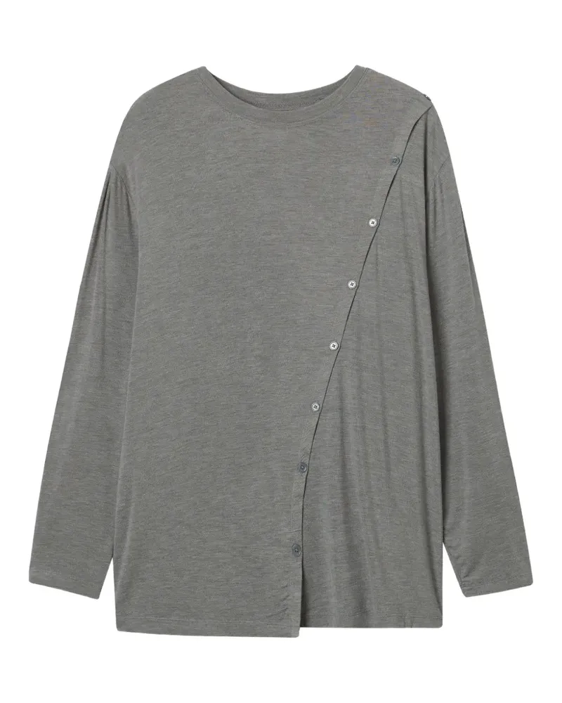 b+ab Klassisches Henley-Hemd - Grau Grau