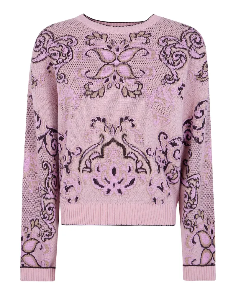 Twin-Set jacquard-knit wool sweater - Rosa Rosa