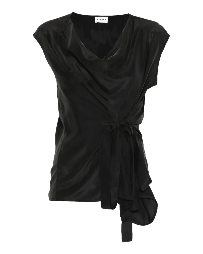 P.A.R.O.S.H. P.A.R.O H. Saxon Bluse mit Schleifendetail - Schwarz Schwarz