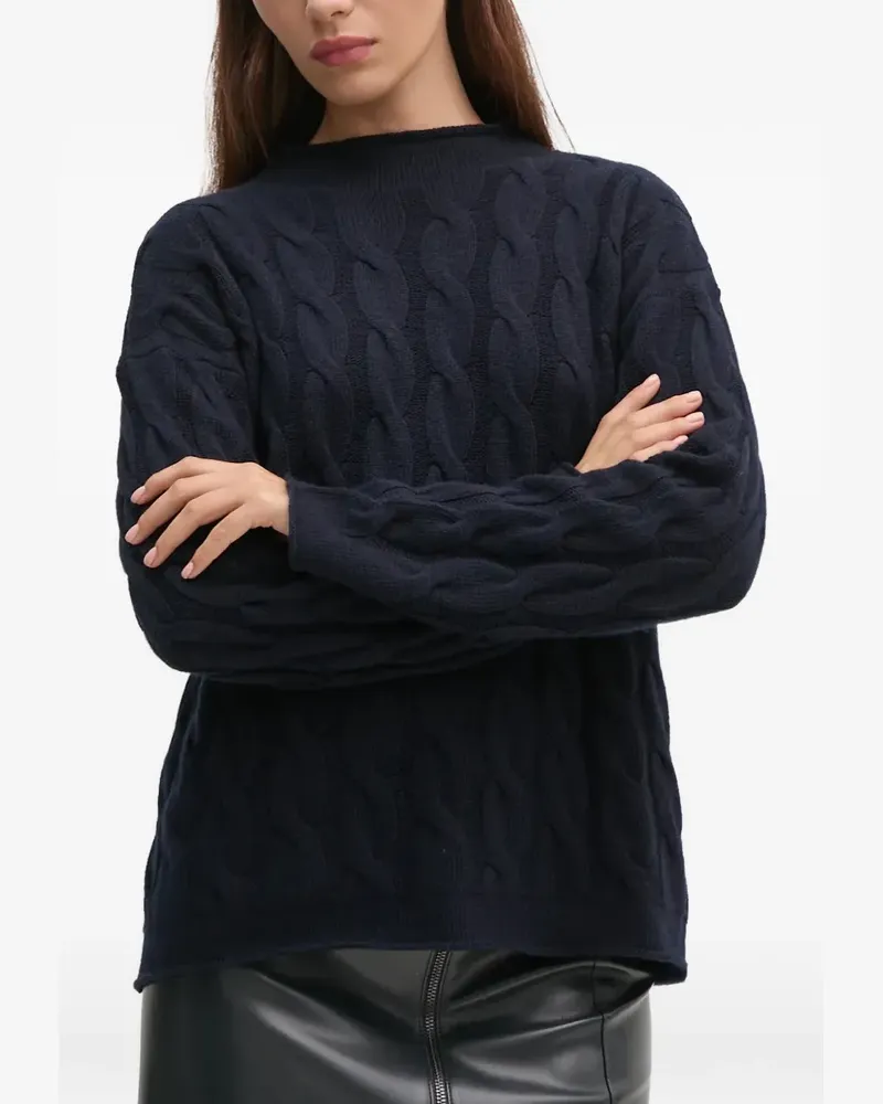 Benetton Pullover mit Zopfmuster - Blau Blau