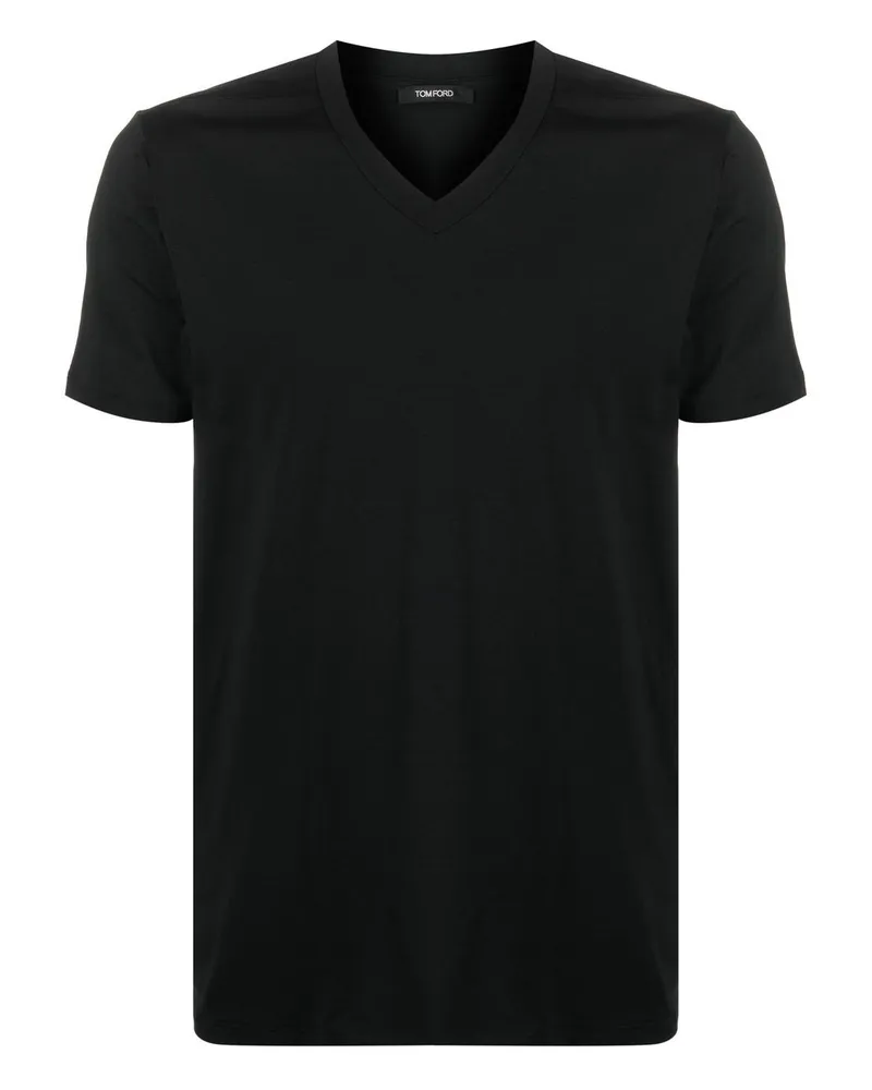 Tom Ford T-Shirt mit V-Ausschnitt - Schwarz Schwarz