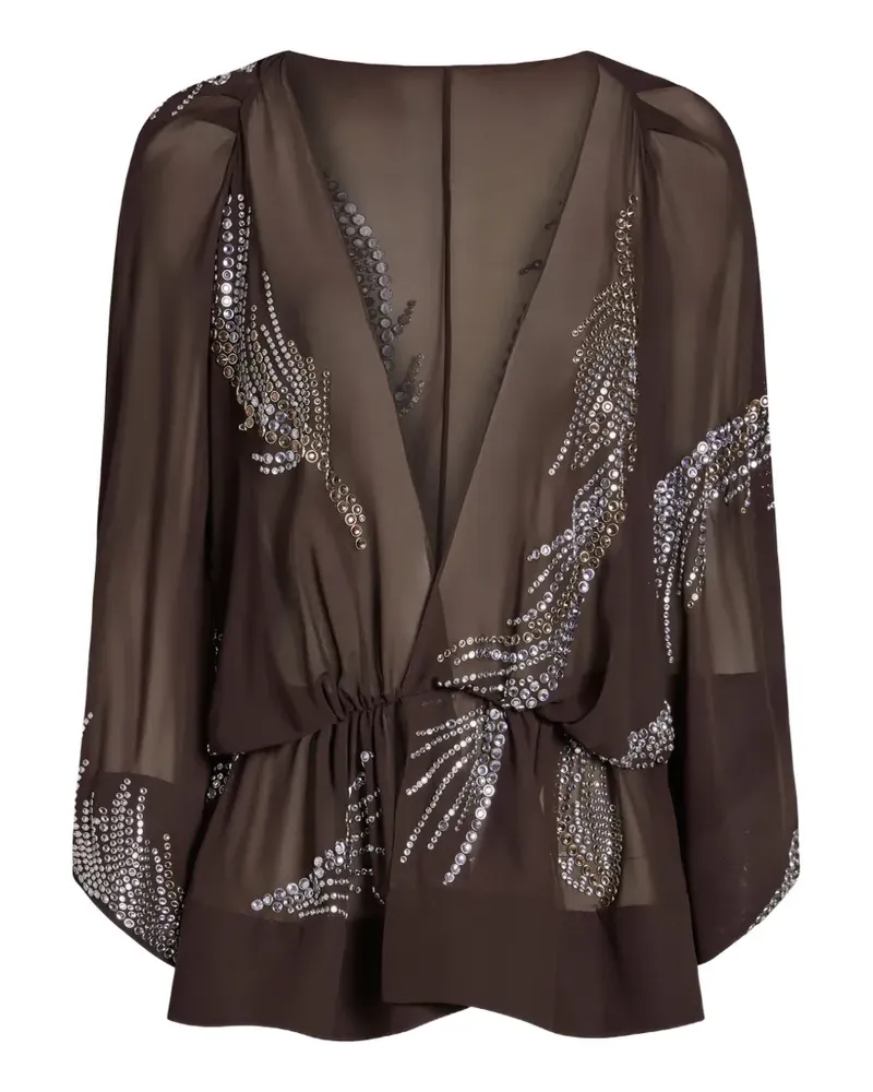 16ARLINGTON Verziertes Tula Langarmshirt - Braun Braun