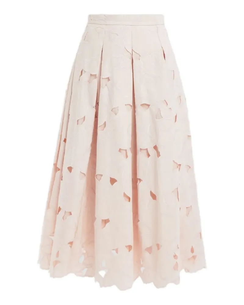 Erdem Falten-Midirock mit Blumenmuster - Rosa Rosa