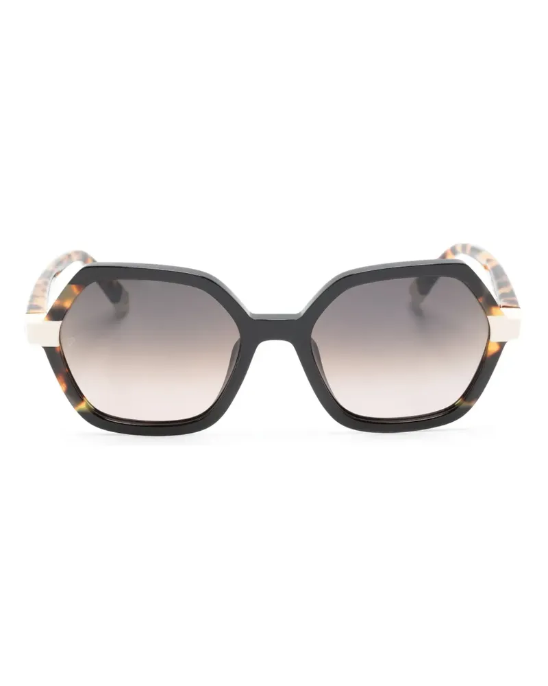 Etnia Barcelona Sonnenbrille mit geometrischem Gestell - Schwarz Schwarz