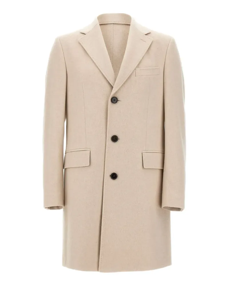 HUGO BOSS Einreihiger Mantel aus italienischem Kaschmir - Nude Nude