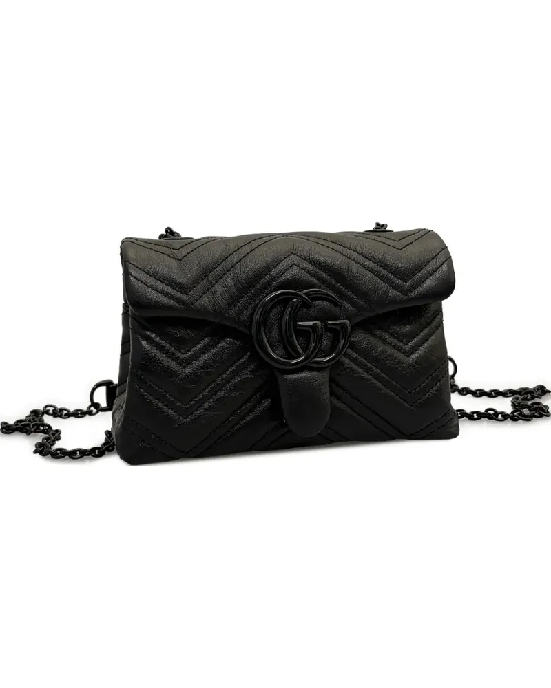 Gucci Schultertasche mit Chevron-Steppung - Schwarz Schwarz