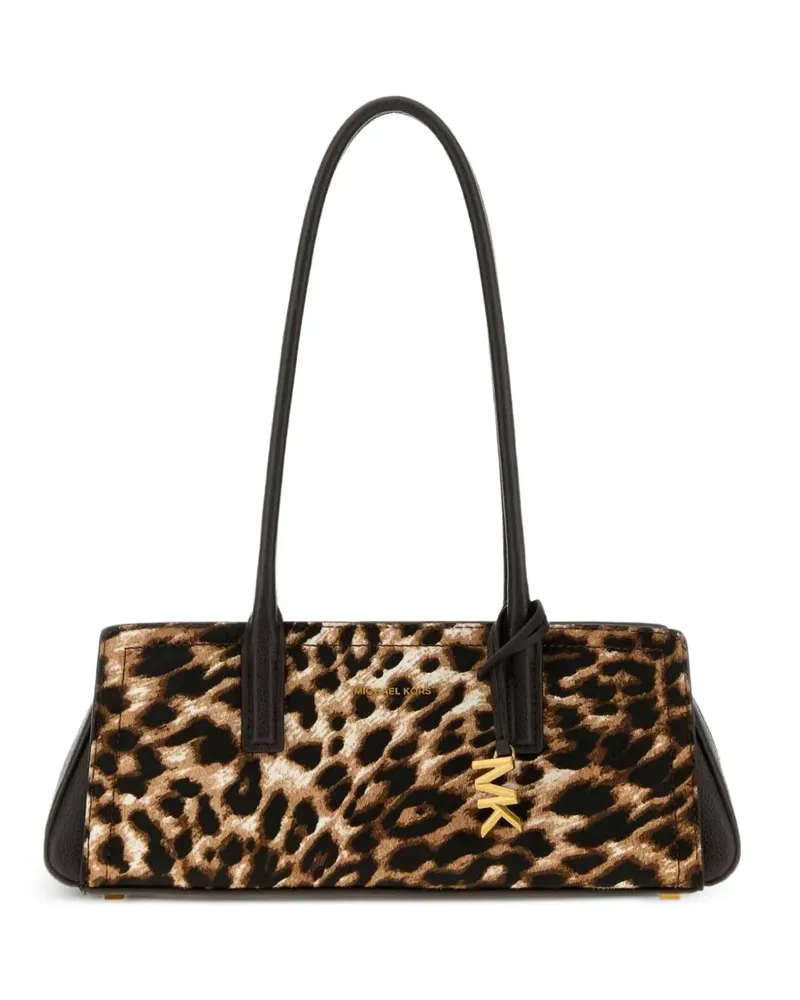 Michael Kors Kleine Laila Schultertasche aus Kalbshaar mit Leopardenprint - Nude Nude