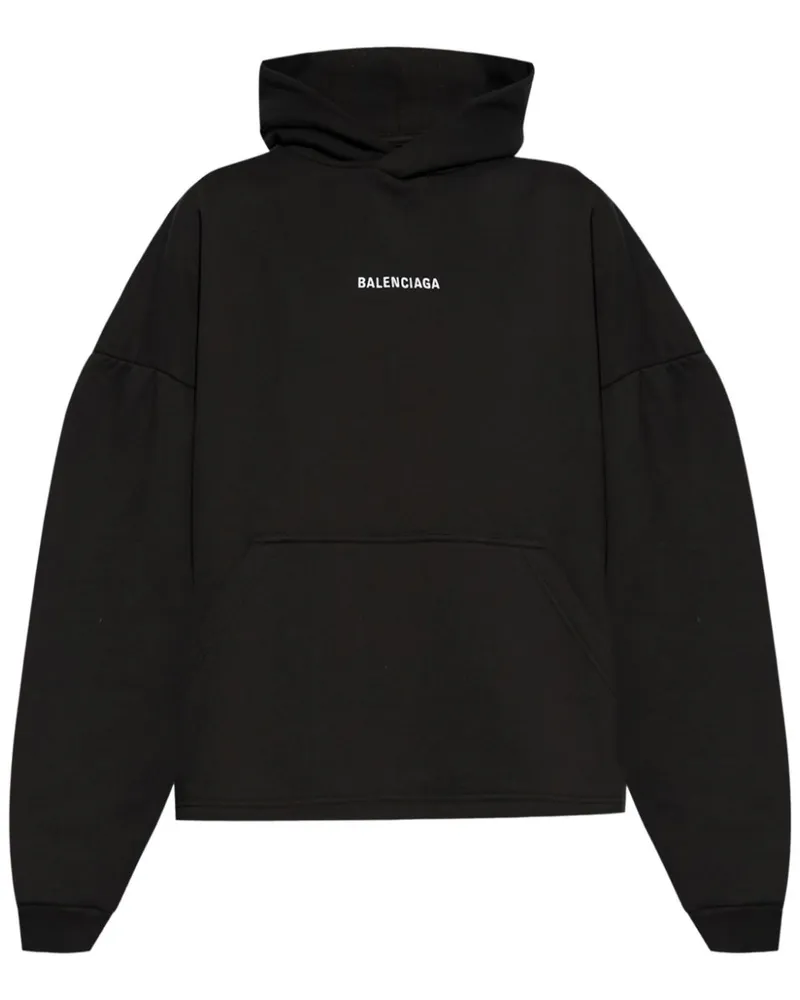 Balenciaga Hoodie mit Logo-Stickerei - Schwarz Schwarz