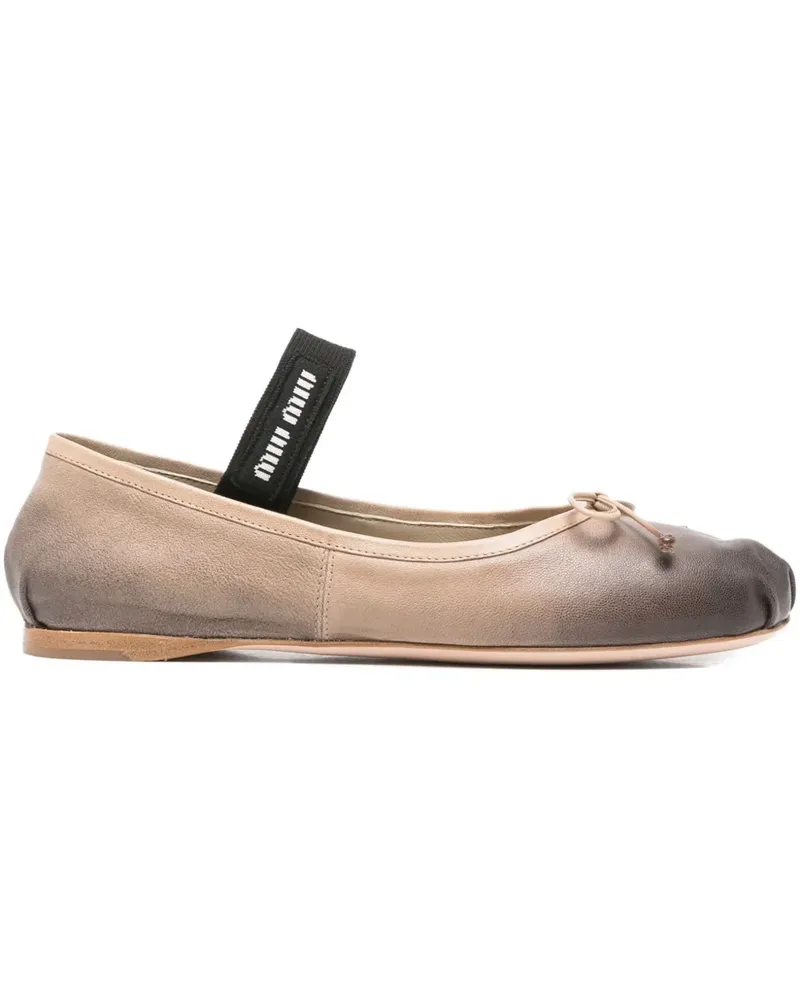 Miu Miu Ballerinas aus Leder - Nude Nude