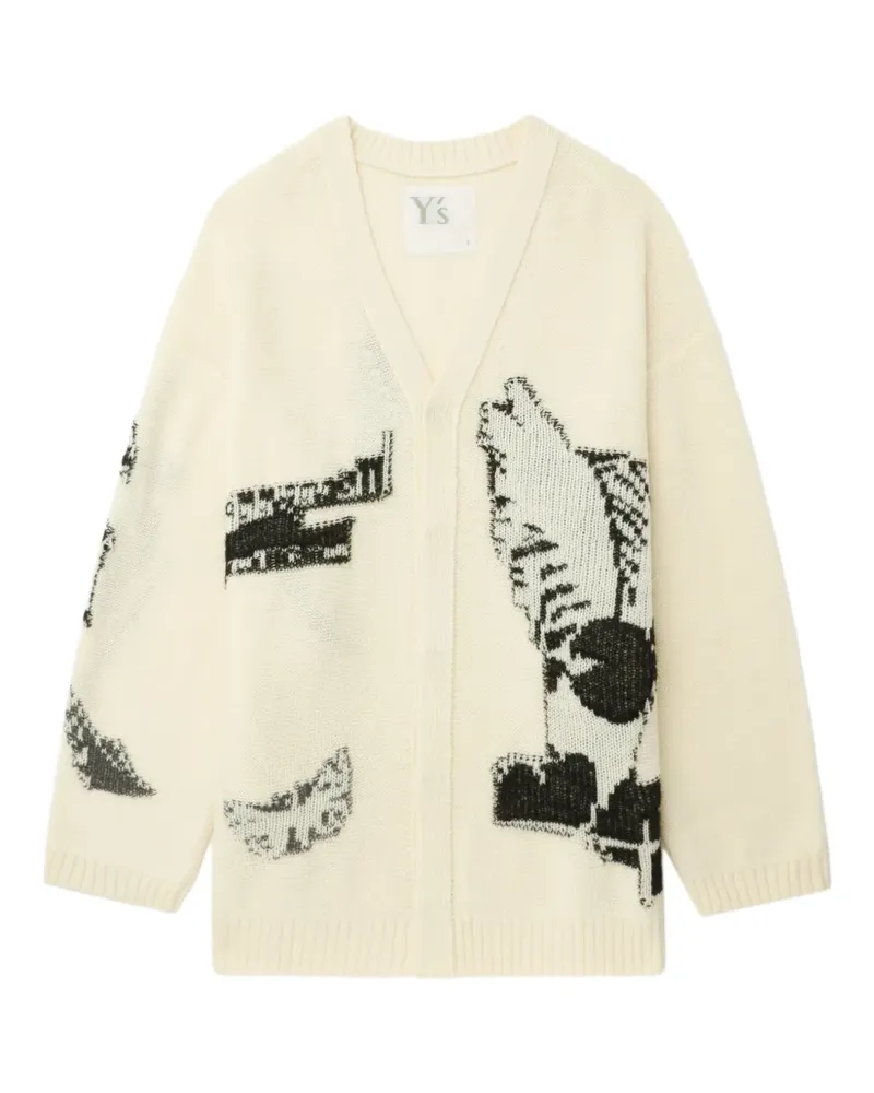 Yohji Yamamoto Cardigan mit grafischem Muster - Nude Nude