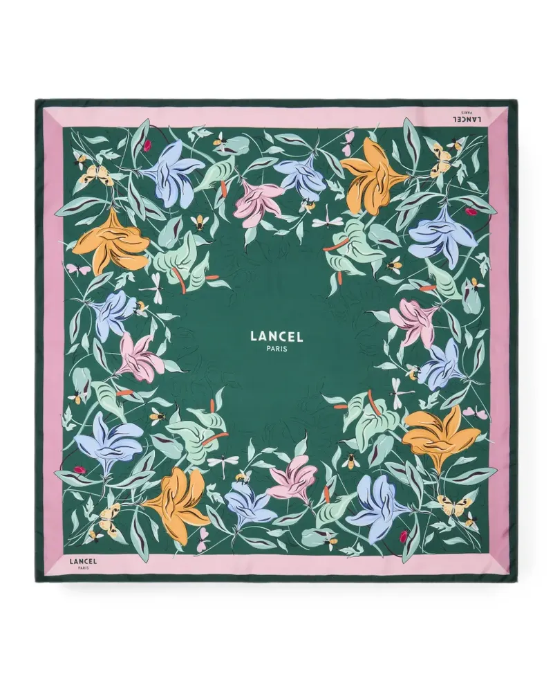 Lancel Seidenschal mit Blumenprint - Grün Grün
