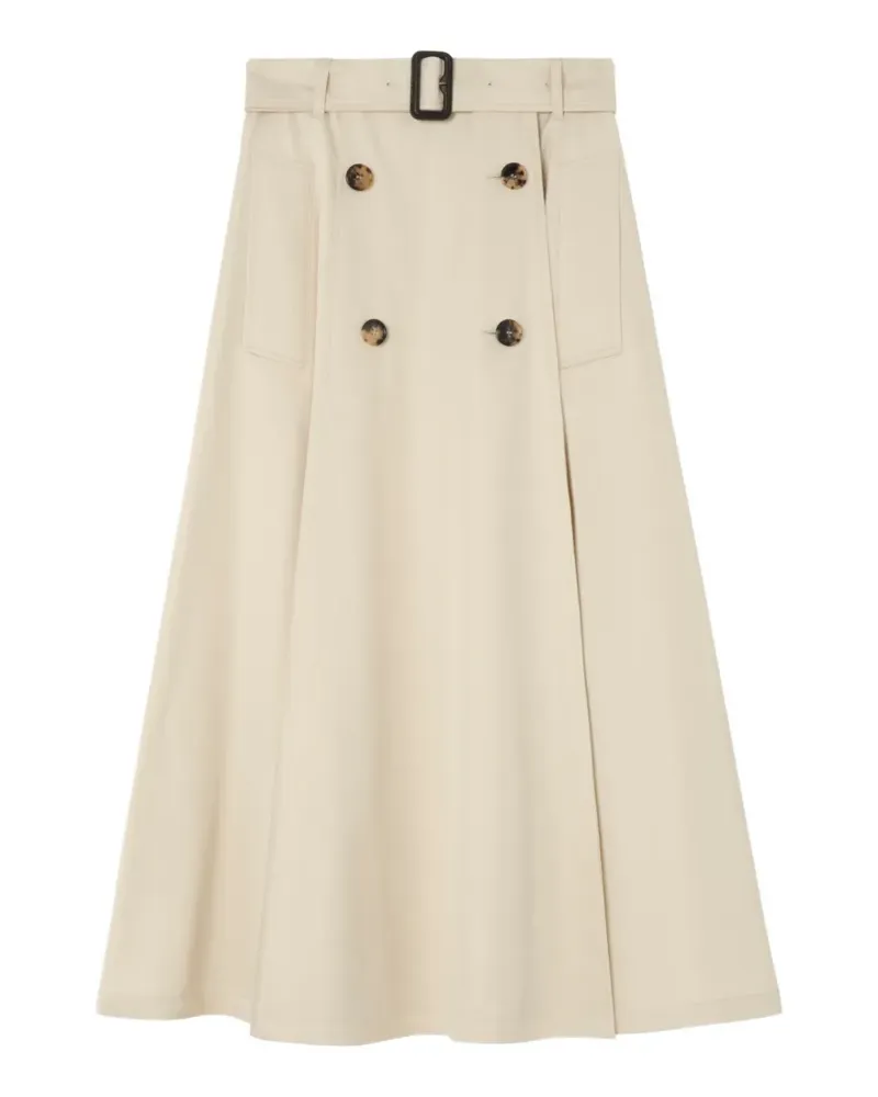 Burberry Gabardine Trench Midirock - Nude Nude